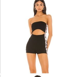 Super down black stretchy romper